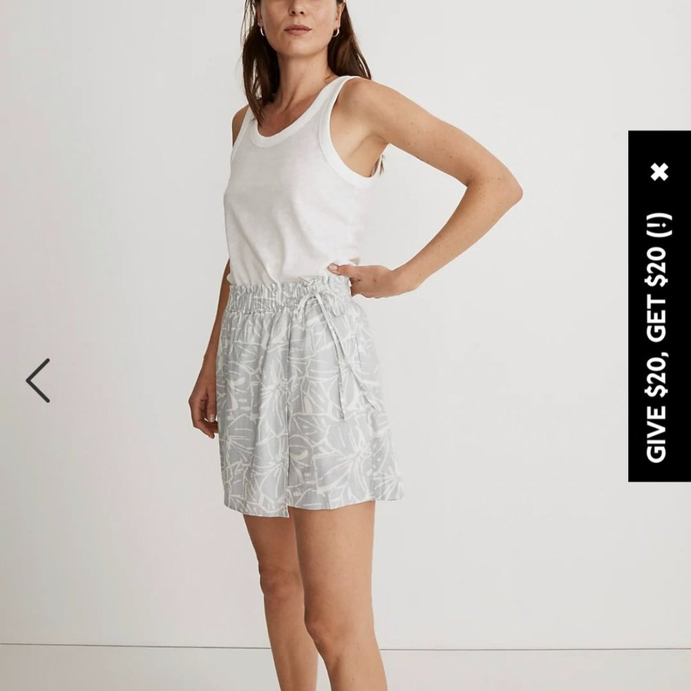 Madewell | Tie-Waist Skort in Abstract Floral